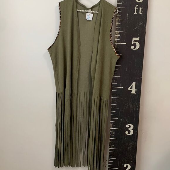 Boutique green fringed vest nwt 3xl - Picture 1 of 6